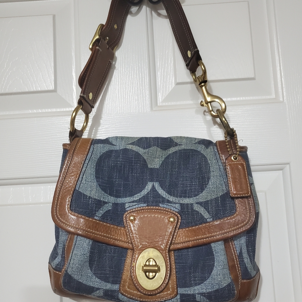 Preowned Vintage Coach Legacy Limited Edition Signature C Shoulder Bag~ Denim